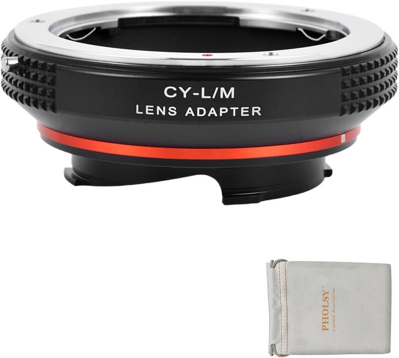 PHOLSY Lens Mount Adapter with 6-Bit Coding Compatible with Contax/Yashica CY Lens to Leica M Mount Camera Body CY to Leica M - Image 1